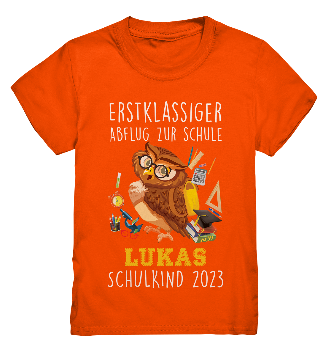 Kindershirt "Eule" Schulkind 2024, Datum und Name personalisierbar